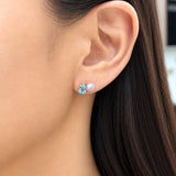Stellar Aquamarine Akoya Pearl Earrings
