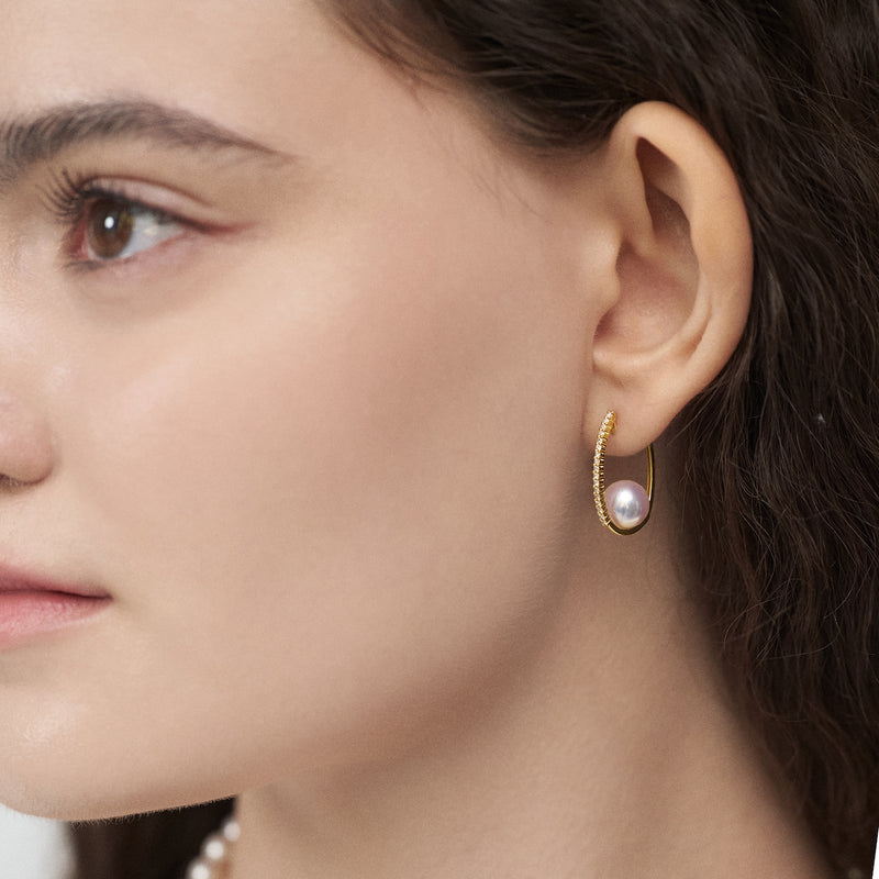 映照珍珠耳環 Aurora Akoya Pearl Earrings