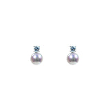 海洋之夢海藍寶珍珠耳環 Blue Horizon Akoya Pearl Earrings