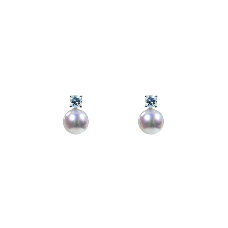 海洋之夢海藍寶珍珠耳環 Blue Horizon Akoya Pearl Earrings