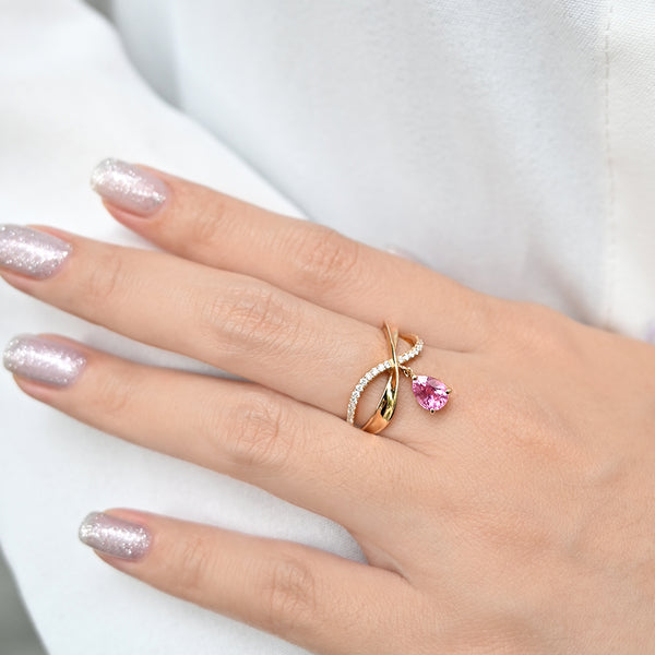 粉紅碧璽鑽石戒指 Pink Tourmaline Diamond Ring
