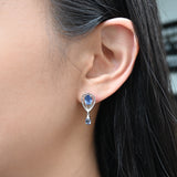 熱氣球剛玉耳環(白) Hot Air Balloon Sapphire Earrings (9KW)