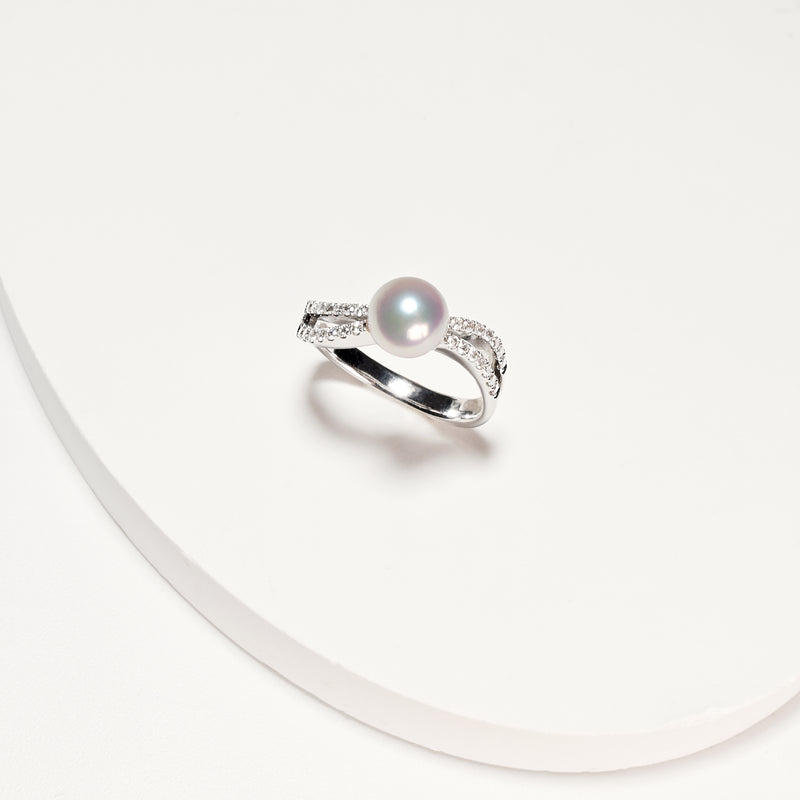 擁抱珍珠戒指 Embrace Diamond Akoya Pearl Ring