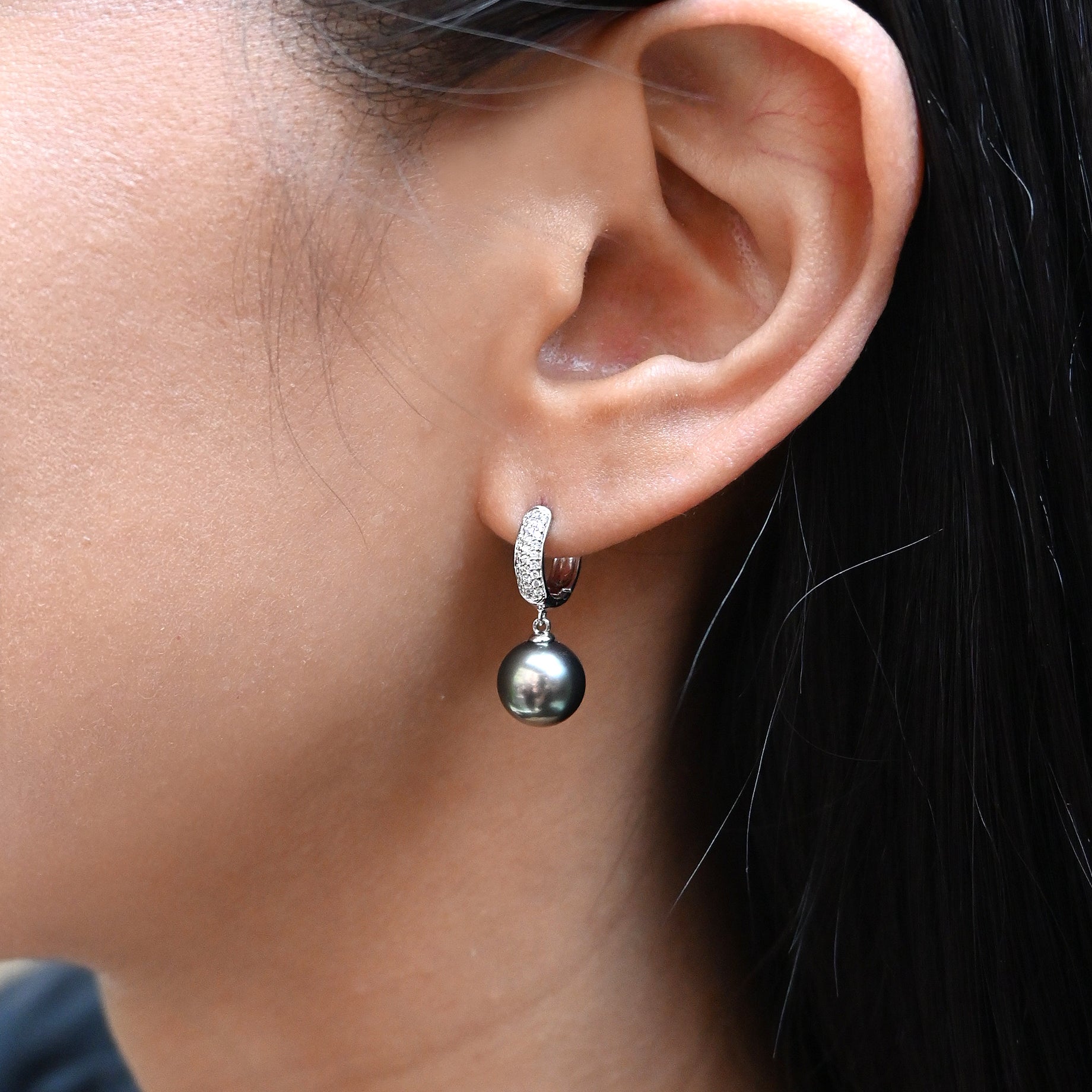 黑耀黑珍珠耳環Shine Tahitian Pearl Earrings