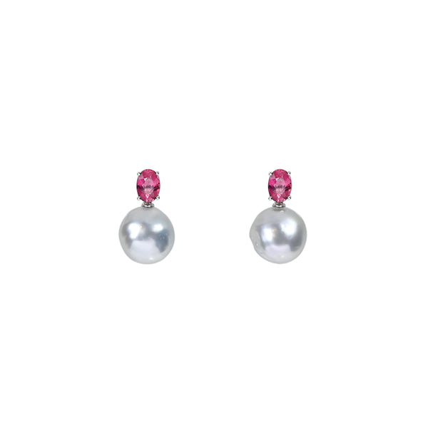 熾戀巴洛克珍珠耳環 Flame of Love Baroque Pearl Tourmaline Earrings