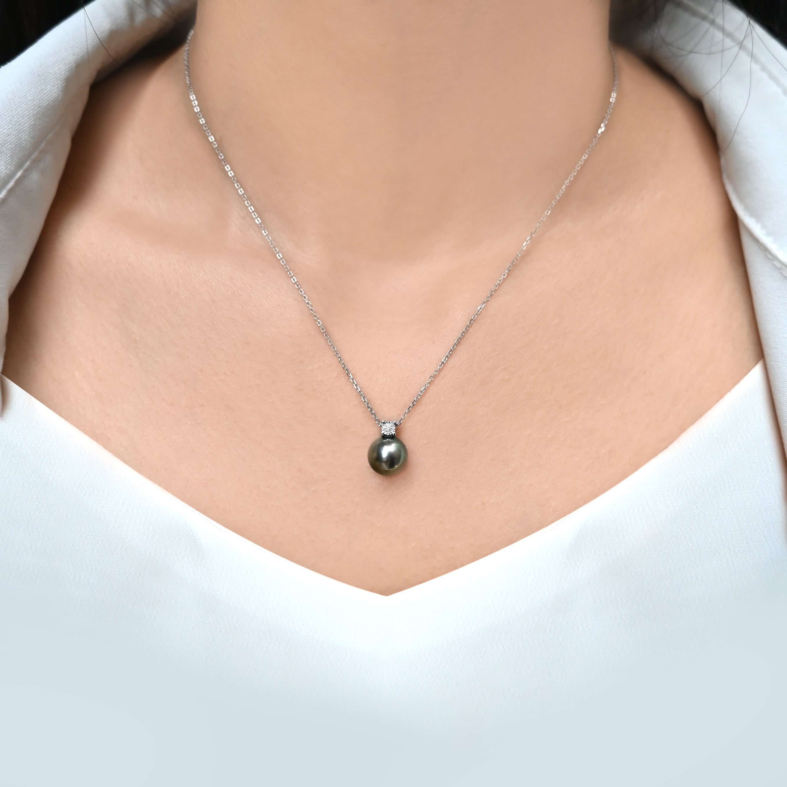 黛曜黑珍珠耳環Ebony Tahitian Pearl Necklace