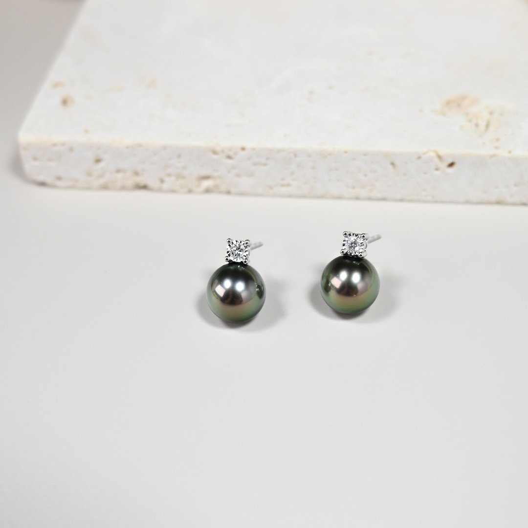 黛曜黑珍珠耳環Ebony Tahitian Pearl Earrings