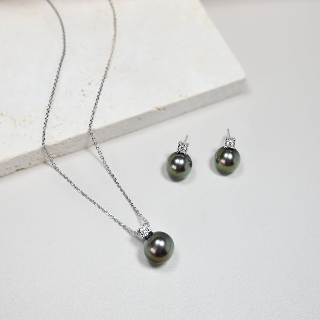 黛曜黑珍珠耳環Ebony Tahitian Pearl Necklace