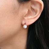 晨曦粉紅碧璽珍珠耳環Dawn Tourmaline Akoya Pearl Earrings