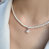 茉莉之戀珍珠項鍊白Ｋ款式模特實拍照