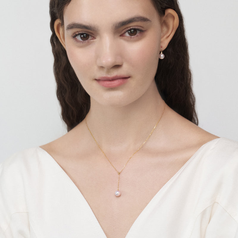 初遇珍珠Y字項鍊 Elegant Akoya Pearl Y Necklace