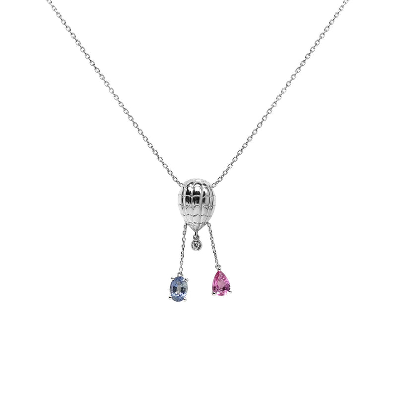 熱氣球剛玉項鍊(白) Hot Air Balloon Sapphire Necklace (9KW)