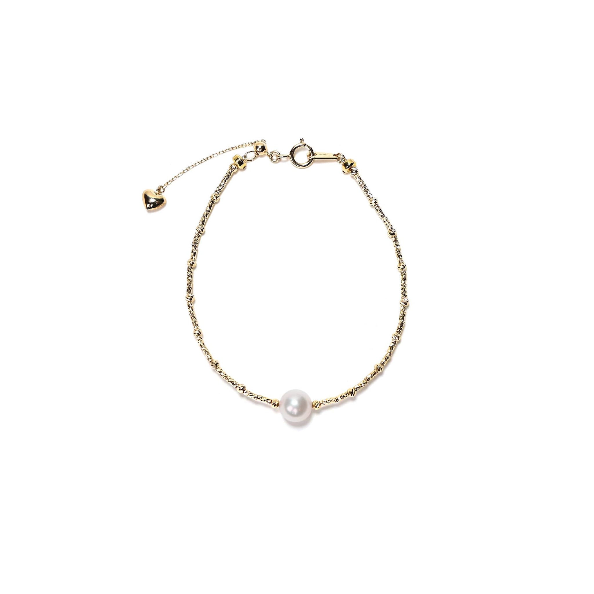 Akoya珍珠搭配18K金的造型手鍊