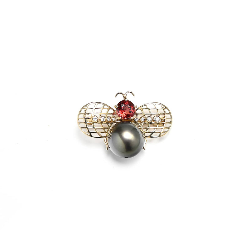 女王蜂黑珍珠胸針 Queen Bee Tahitian Pearl Brooch