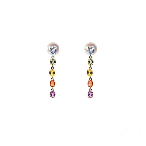 天晴珍珠剛玉耳環 Rainbow Sapphire Pearl Earrings